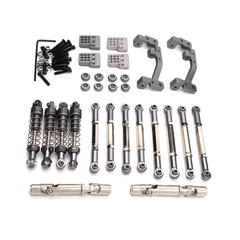 GTVNPOA RC Spezialstoßdämpfer Für WPL C14 C24 1/16 Für Feiyu FY003-5A Metall Spurstangen Antriebswellen Stoßdämpfer RC Auto Teile Und Zubehör Upgrade Ersatz Und Verwendung(Gray) von GTVNPOA