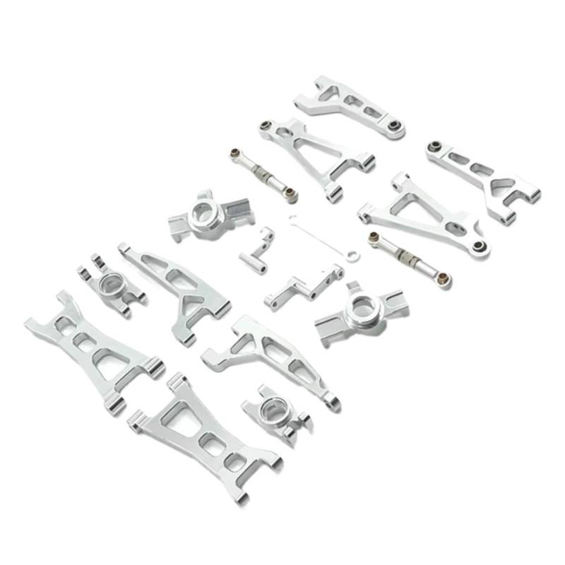 GTVNPOA Rc Achsschenkel LenkklöTze Für 16207 16208 16209 16210 H16 1/16 Aluminium Für Schaukel Arm Lenkung Gruppe Tasse Fernbedienung Auto Ersatz Upgrade Teile(Silver) von GTVNPOA