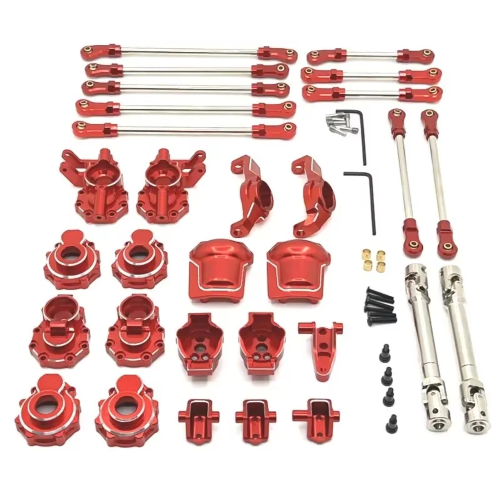 GTVNPOA Rc Achsschenkel LenkklöTze Für WLtoys 104006 104010 104020 104026 1/10 Vordere Hinterachse Abdeckungen Lenkstange Tasse C Für Sitz Stecker Antriebswellen RC Auto Teile(Red) von GTVNPOA