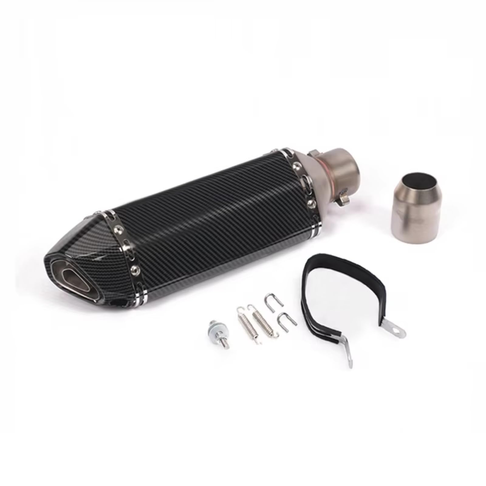 GTVRFLOKI Kompatibel Mit ATV Für Street Bike 38-51 Mm Universal-Motorrad-Auspuffrohr Mit Schalldämpfer Motorrad-Auspuffrohr 310/370/470/570 Mm Motorrad Auspuffrohr(Type B) von GTVRFLOKI