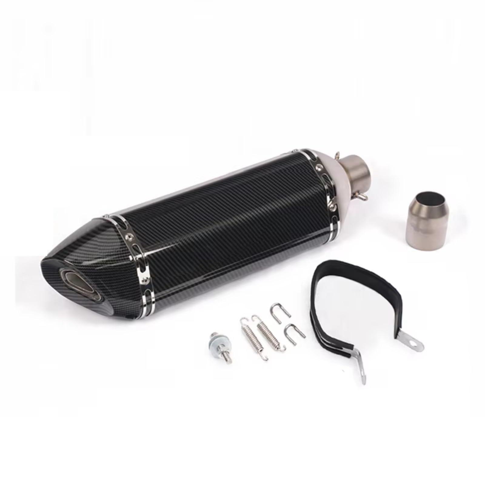GTVRFLOKI Kompatibel Mit ATV Für Street Bike 38-51 Mm Universal-Motorrad-Auspuffrohr Mit Schalldämpfer Motorrad-Auspuffrohr 310/370/470/570 Mm Motorrad Auspuffrohr(Type D) von GTVRFLOKI