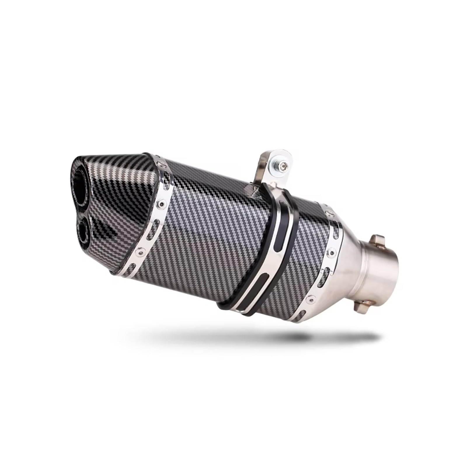 GTVRFLOKI Kompatibel Mit Aprilia Für GPR150 Motorrad-Auspuffrohr Universal 51MM Motorrad-Auspuffschalldämpfer Doppelloch-Endrohr Auspuff Modifiziertes Rohr Motorrad Auspuffrohr(A) von GTVRFLOKI