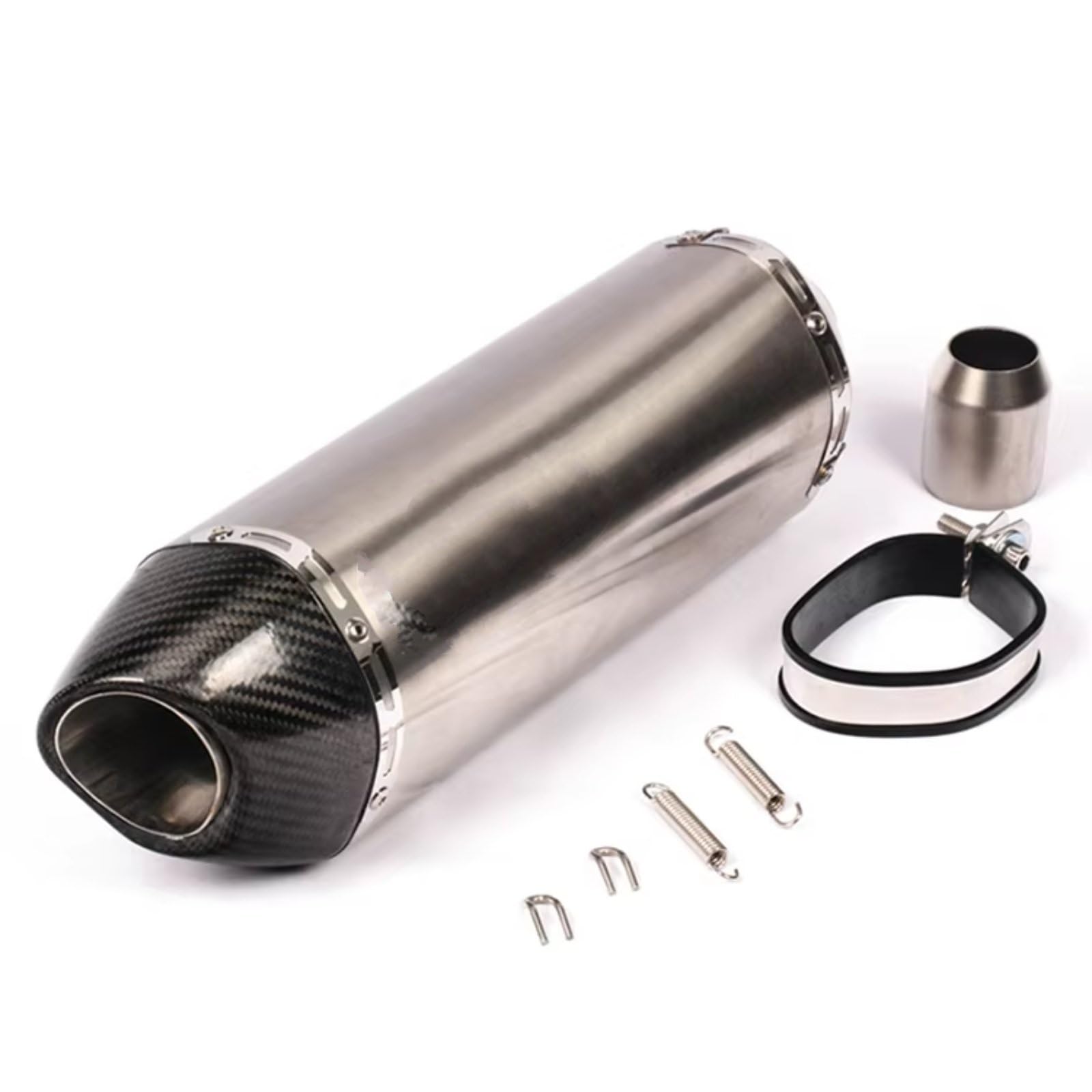 GTVRFLOKI Kompatibel Mit CBR500R Für R6 Motorrad-Schalldämpfer, Auspuffrohr DB Killer, 51 Mm, Universeller Motorrad-Auspuff Motorrad Auspuffrohr(B Carbon end Cap) von GTVRFLOKI