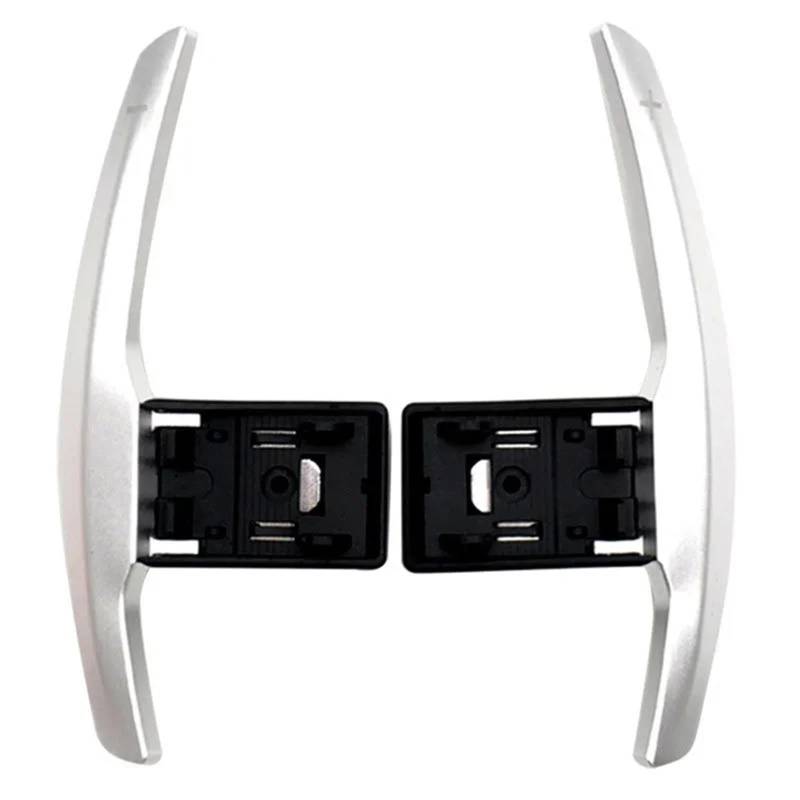 GTVRFLOKI Kompatibel Mit F10 Für M5 2012-2018 Für F12 F13 F06 M6 2013-2020 Für F15 X5 M 2014-2019 Lenkrad-Schaltwippenverlängerung Auto Schaltwippen(Silver) von GTVRFLOKI