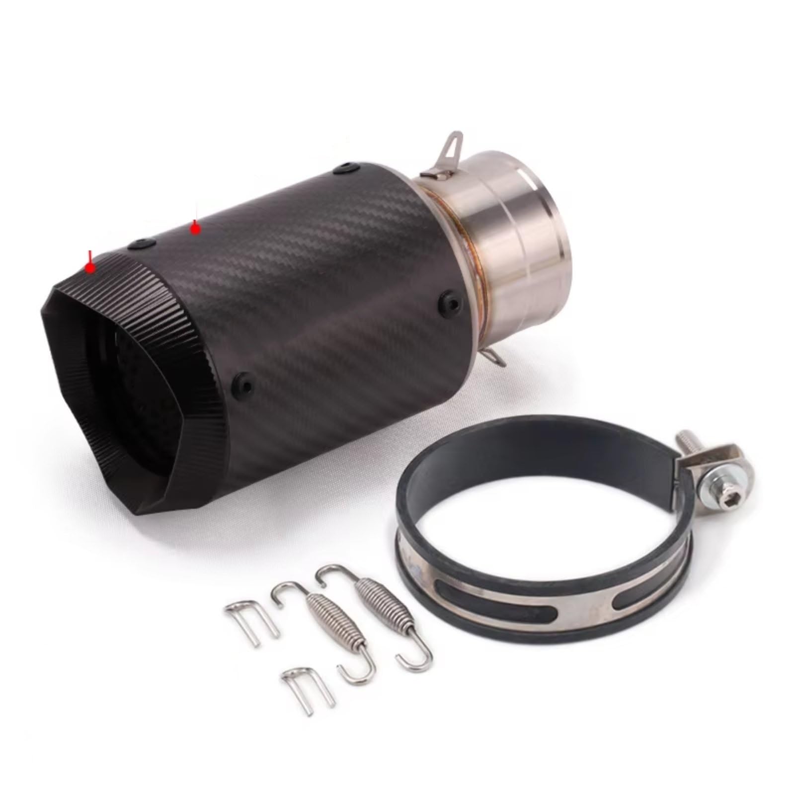GTVRFLOKI Kompatibel Mit Für Z900 Für FZ6 60MM Slip On Universal Motorrad GP Auspuff DB Killer Schalldämpfer Motorrad Auspuffrohr(Type C) von GTVRFLOKI