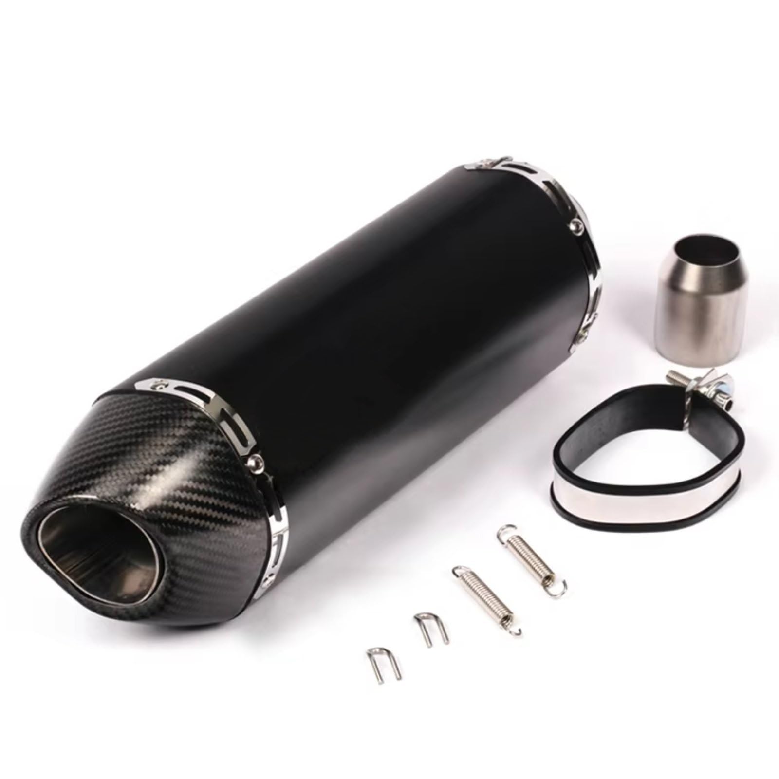 GTVRFLOKI Kompatibel Mit Z900 Für S1000RR Motorrad-Schalldämpfer-Auspuffrohr 51 Mm Universal-Motorrad-Auspuff Motorrad Auspuffrohr(A Carbon end Cap) von GTVRFLOKI