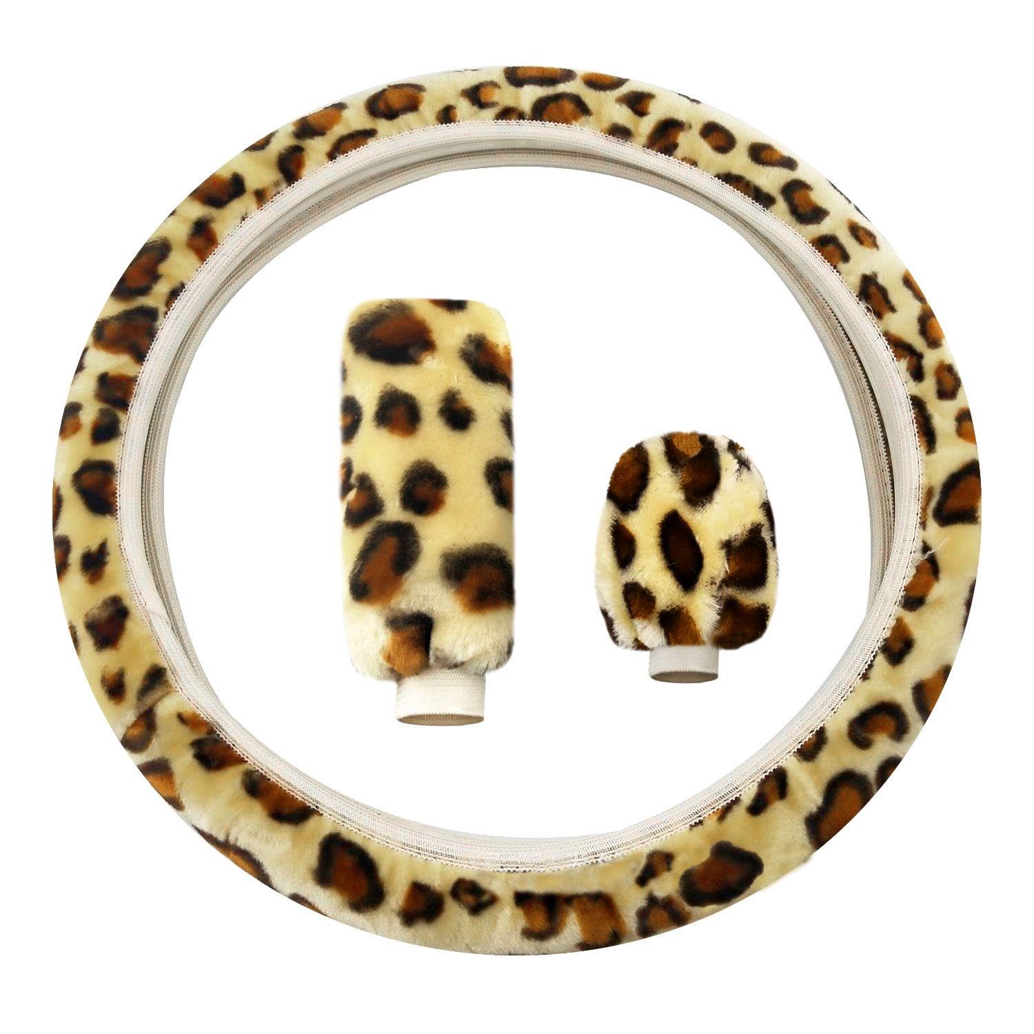 1 Lenkradbezug Mit Leopardenmuster Und 2 Lenkerbezüge, Warmer Lenkradbezug, Modischer Personalisierter Lenkradbezug, Plüsch-Lenkradbezug 1 Lenkradbezug Mit Leopardenmuster Und 2 Lenkerbezüge, Warmer Lenkradbezug, Modischer Personalisierter Lenkradbezug, Plüsch-Lenkradbezug von GTYHH