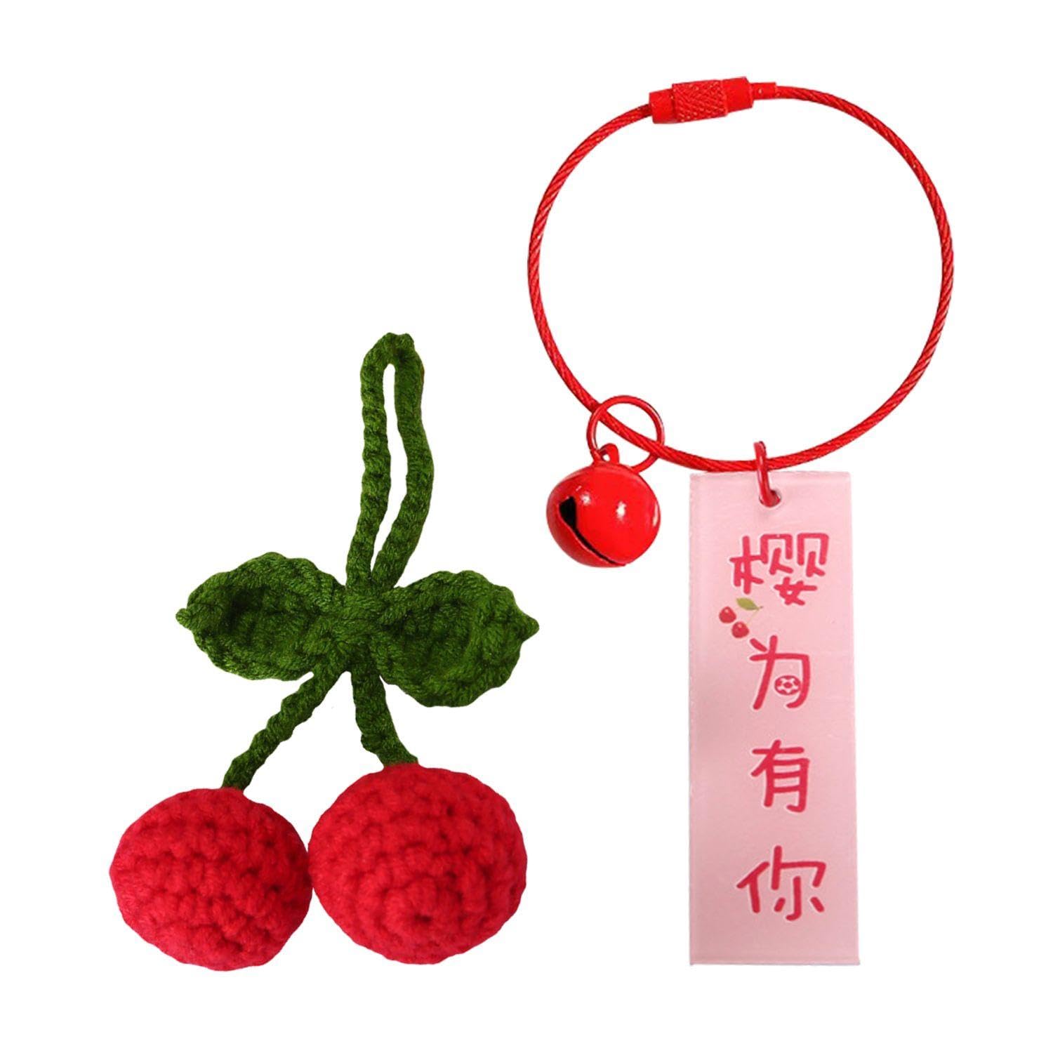 1 Stück Kirsch-Schlüsselanhänger Und 1 Stück Glockenring, Süßer Schlüsselanhänger, Handgewebter Schlüsselanhänger, Geschenk-Schlüsselanhänger 1 Stück Kirsch-Schlüsselanhänger Und 1 Stück Glockenring, Süßer Schlüsselanhänger, Handgewebter Schlüsselanhänger, Geschenk-Schlüsselanhänger von GTYHH