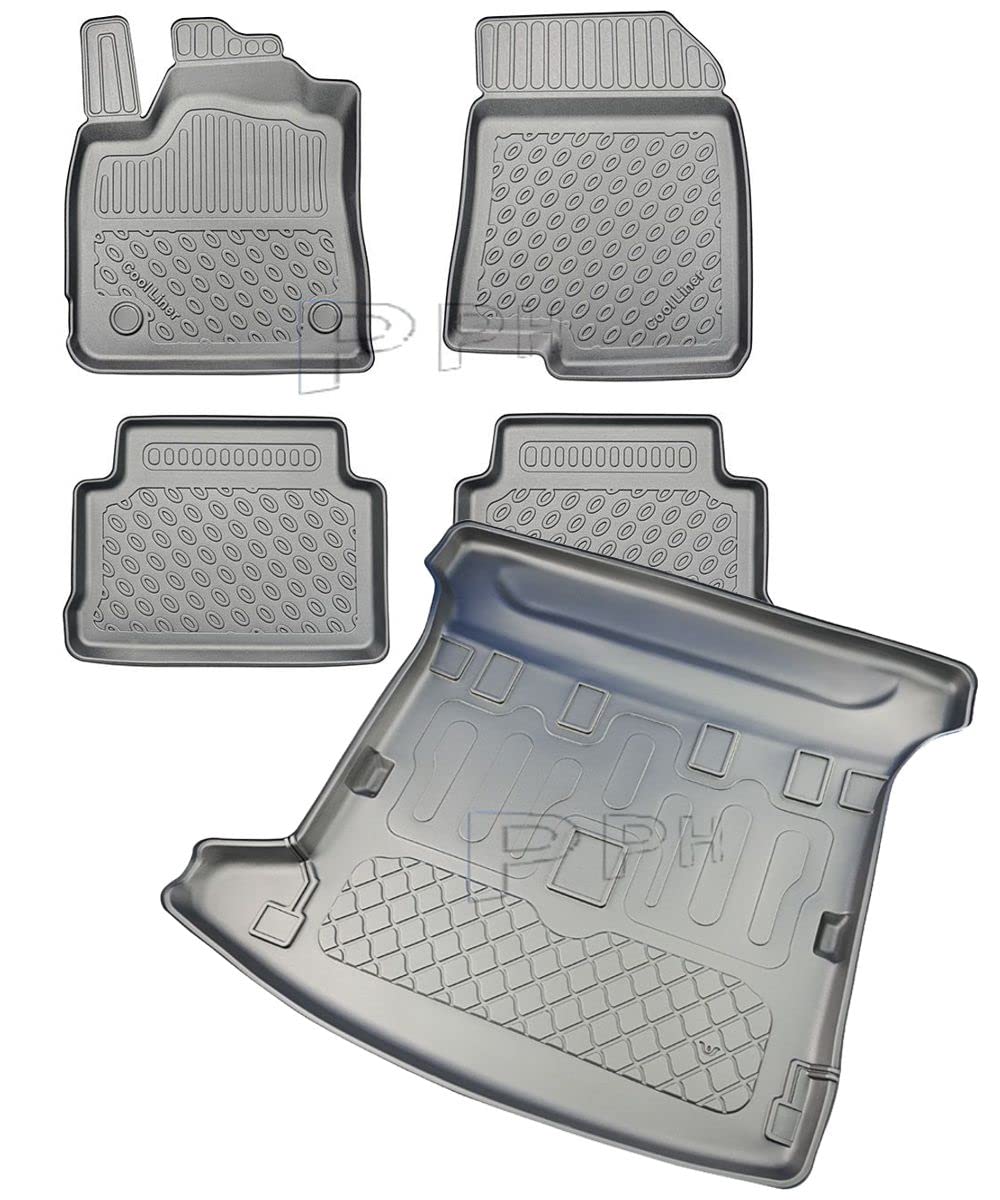 PPH Gummierte Premium Kofferraumwanne + Gummi-fußmatten Set für Dacia Jogger 5/7 Sitzer ab 2022- PPH Gummierte Premium Kofferraumwanne + Gummi-fußmatten Set für Dacia Jogger 5/7 Sitzer ab 2022- von GUA