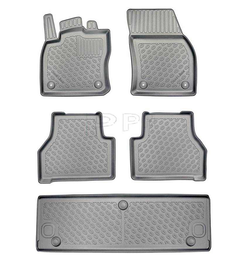 GUA Premium Gummifußmatten Fussmatten Gummifußschalen für Caddy Maxi V 7 Sitz ab 2020- von Vanstart