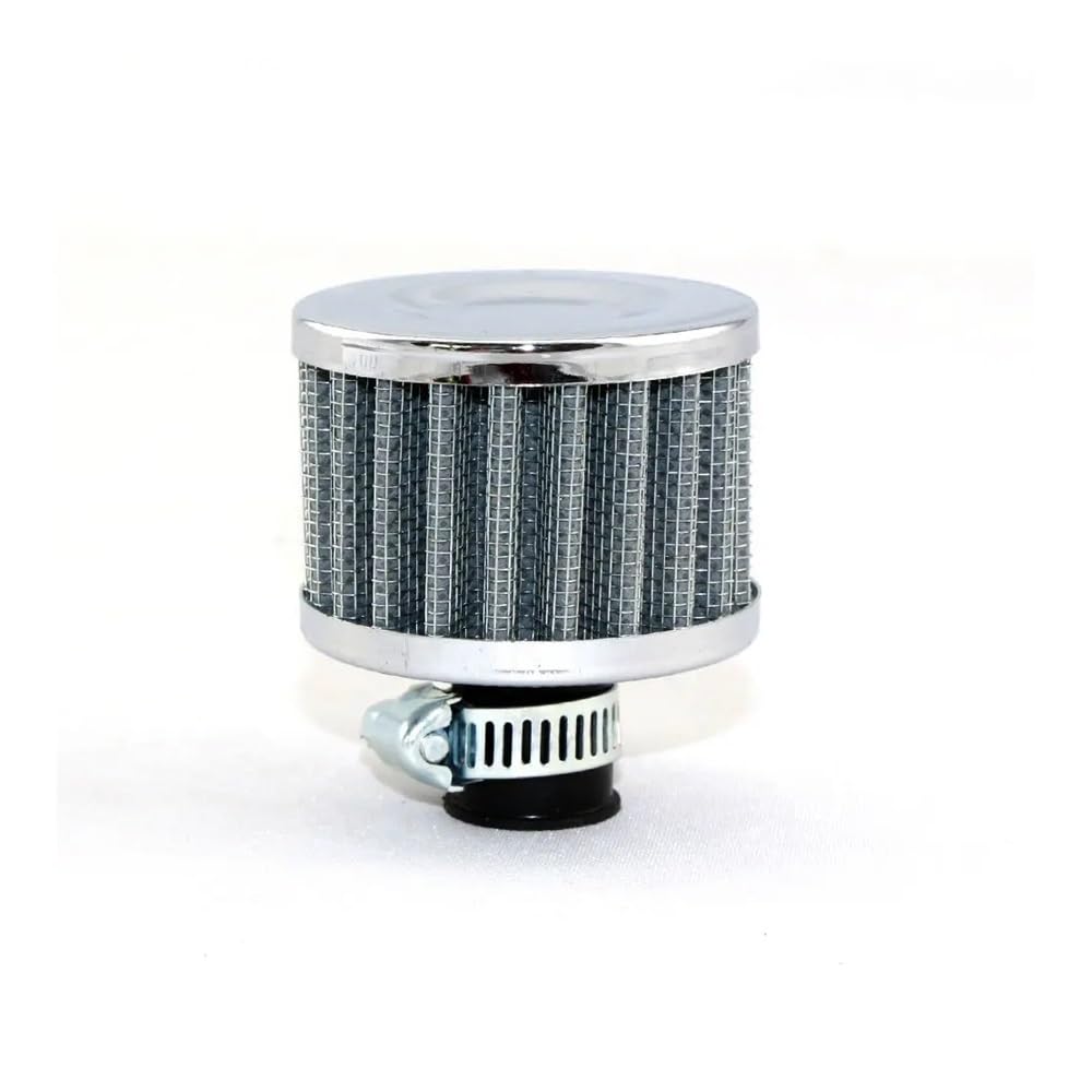 Luftfilterkasten Universal-Auto-Luftfilter 12mm 25mm Für Motorrad-Lufteinlass Kurbelgehäuse-Entlüftungsabdeckung Entlüftungsfilter Motorrad-Ersatzteile(12MM-SILVER) von GUICFRF