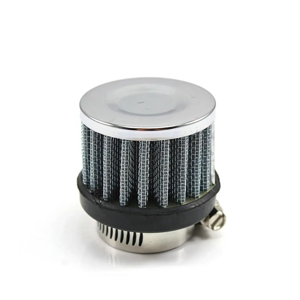 Luftfilterkasten Universal-Auto-Luftfilter 12mm 25mm Für Motorrad-Lufteinlass Kurbelgehäuse-Entlüftungsabdeckung Entlüftungsfilter Motorrad-Ersatzteile(25MM-SILVER) von GUICFRF