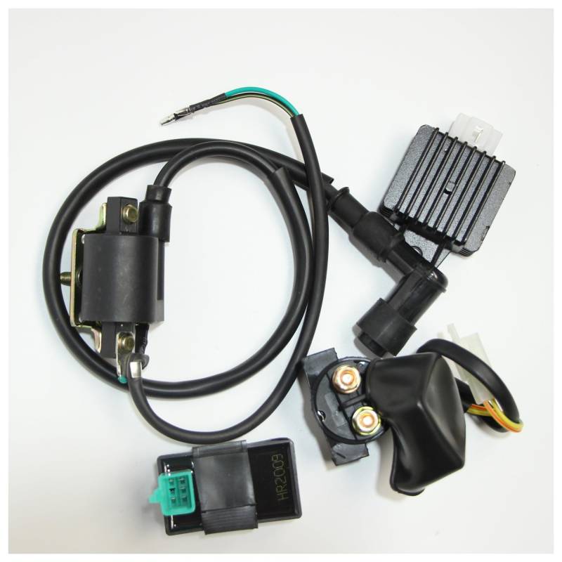 Statorspulenplatte Zündspule CDI Regler Gleichrichter Relais Kit Für ATV Bike Gokart Für 50cc Für 70cc Für 90cc Für 110cc Für 125cc von GUICFRF