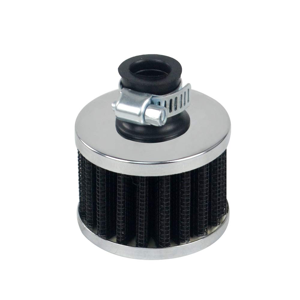 Universal-12-mm-Motorrad-Luftfilter Für Auto-Lufteinlass Kurbelgehäuseentlüftungsabdeckung Entlüftungsfilter Motorradzubehör Ersatzteile Für AIT12(BLACK) von GUICFRF