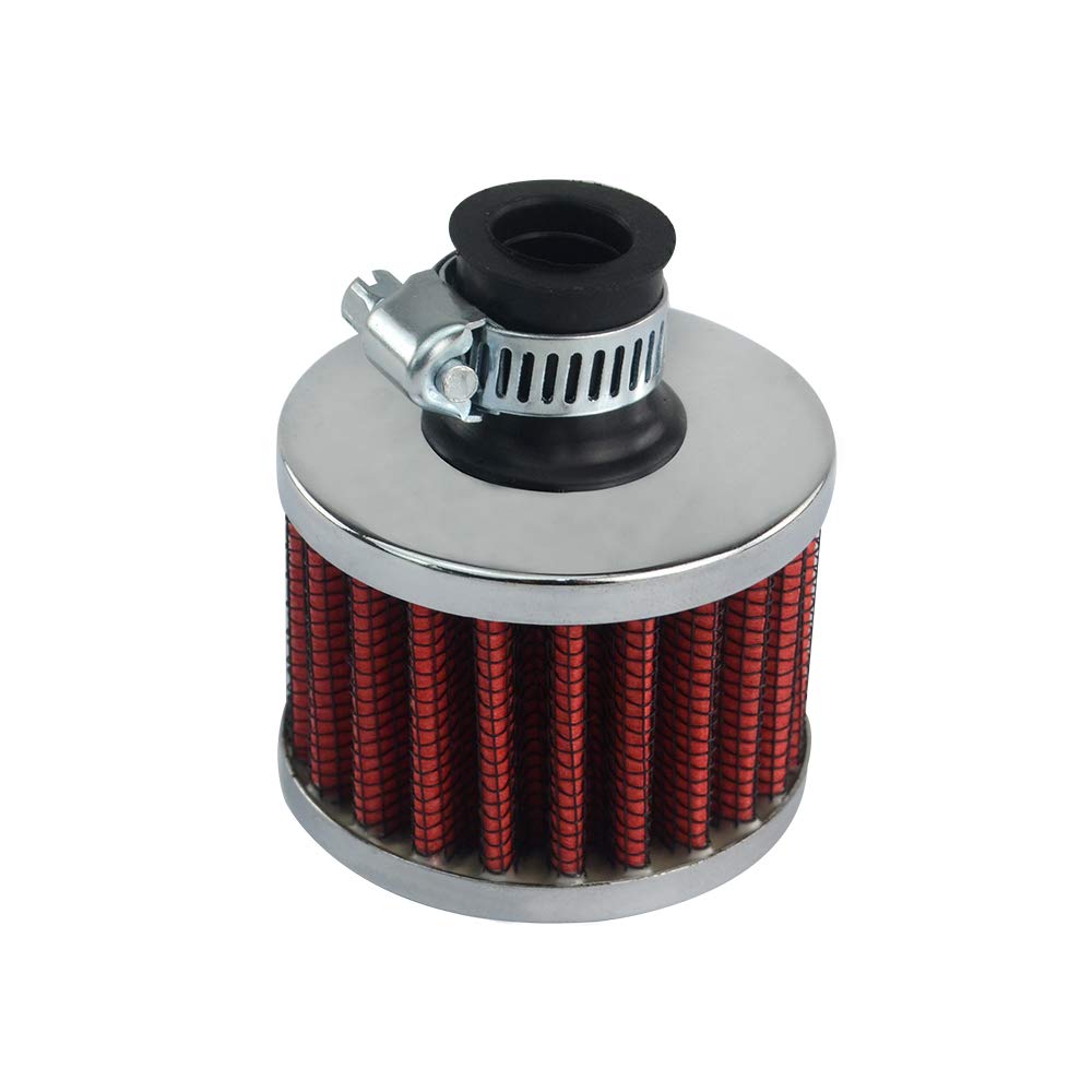 Universal-12-mm-Motorrad-Luftfilter Für Auto-Lufteinlass Kurbelgehäuseentlüftungsabdeckung Entlüftungsfilter Motorradzubehör Ersatzteile Für AIT12(RED) von GUICFRF