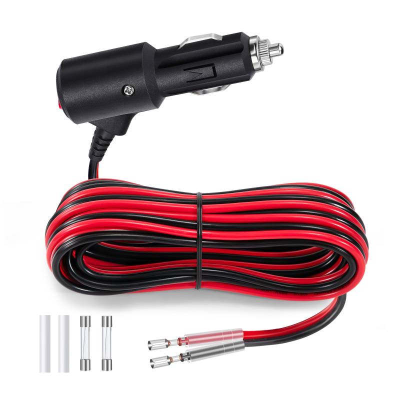 GUNGY 4M Zigarettenanzünder Stecker Verlängerungskabel mit Schalter 12 V/24 V Autostecker 14AWG Zigarettenanzünder Steckerkabel mit Sicherung 15A für Auto LKW Wohnmobil von GUNGY