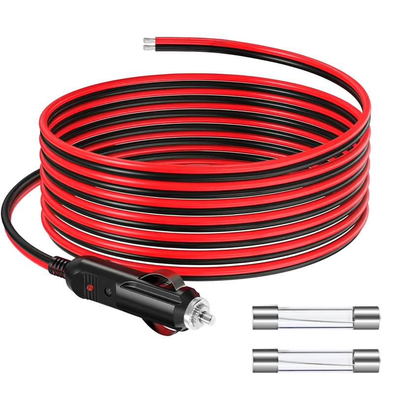 GUNGY 4M Zigarettenanzünder Verlängerungskabel 12V Autostecker Zigarettenanzünder Steckerkabel 14AWG mit Sicherung 15A für Auto LKW Wohnmobil Zigarettenanzünder-Buchse von GUNGY