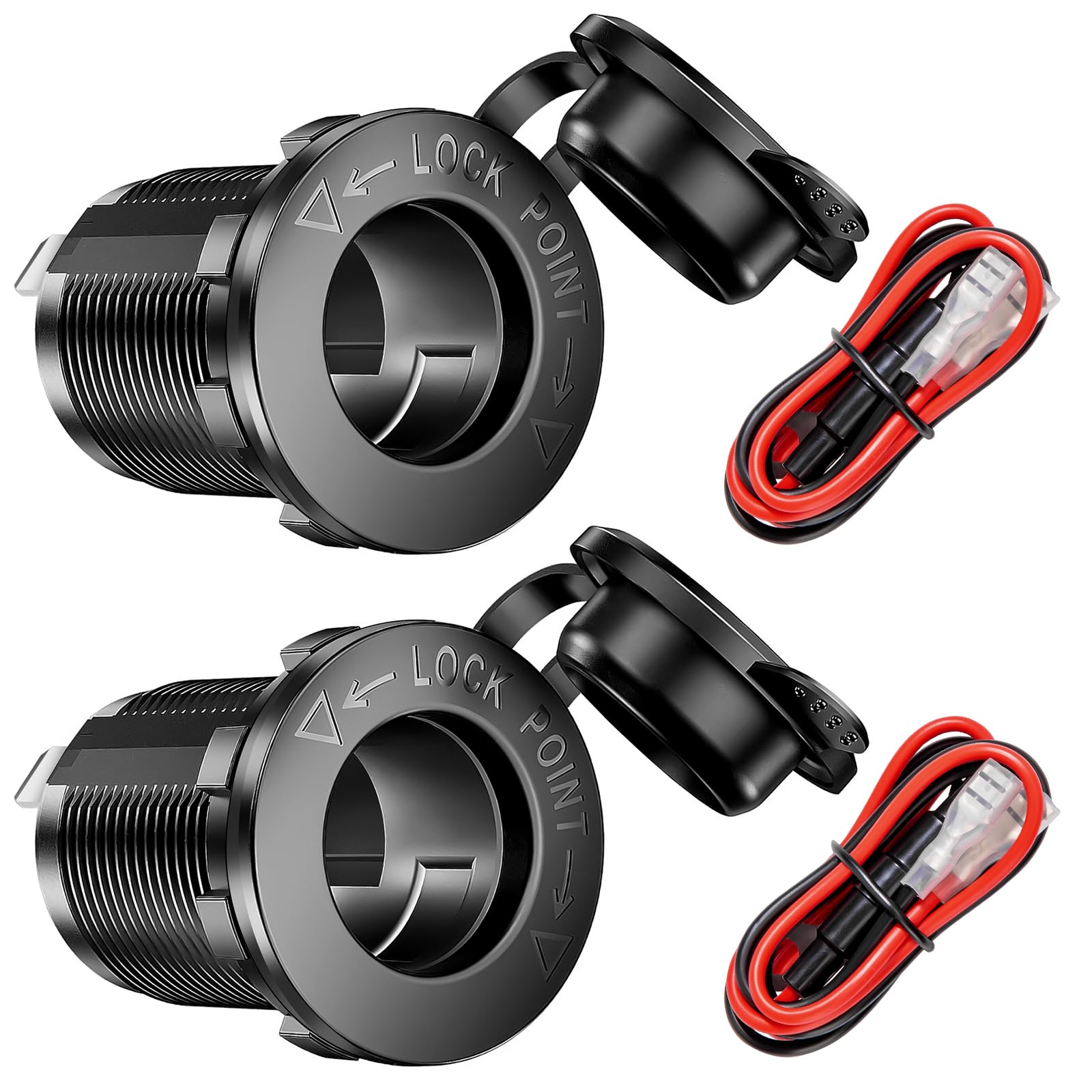 GUNGY Zigarettenanzünder Steckdose Wasserdicht Auto Zigarettenanzünder Adapter mit 0,6m Anschlusskabel 10A Sicherung für 12V/24V DC Auto Boot Motorrad 2 Stück GUNGY Zigarettenanzünder Steckdose Wasserdicht Auto Zigarettenanzünder Adapter mit 0,6m Anschlusskabel 10A Sicherung für 12V/24V DC Auto Boot Motorrad 2 Stück von GUNGY