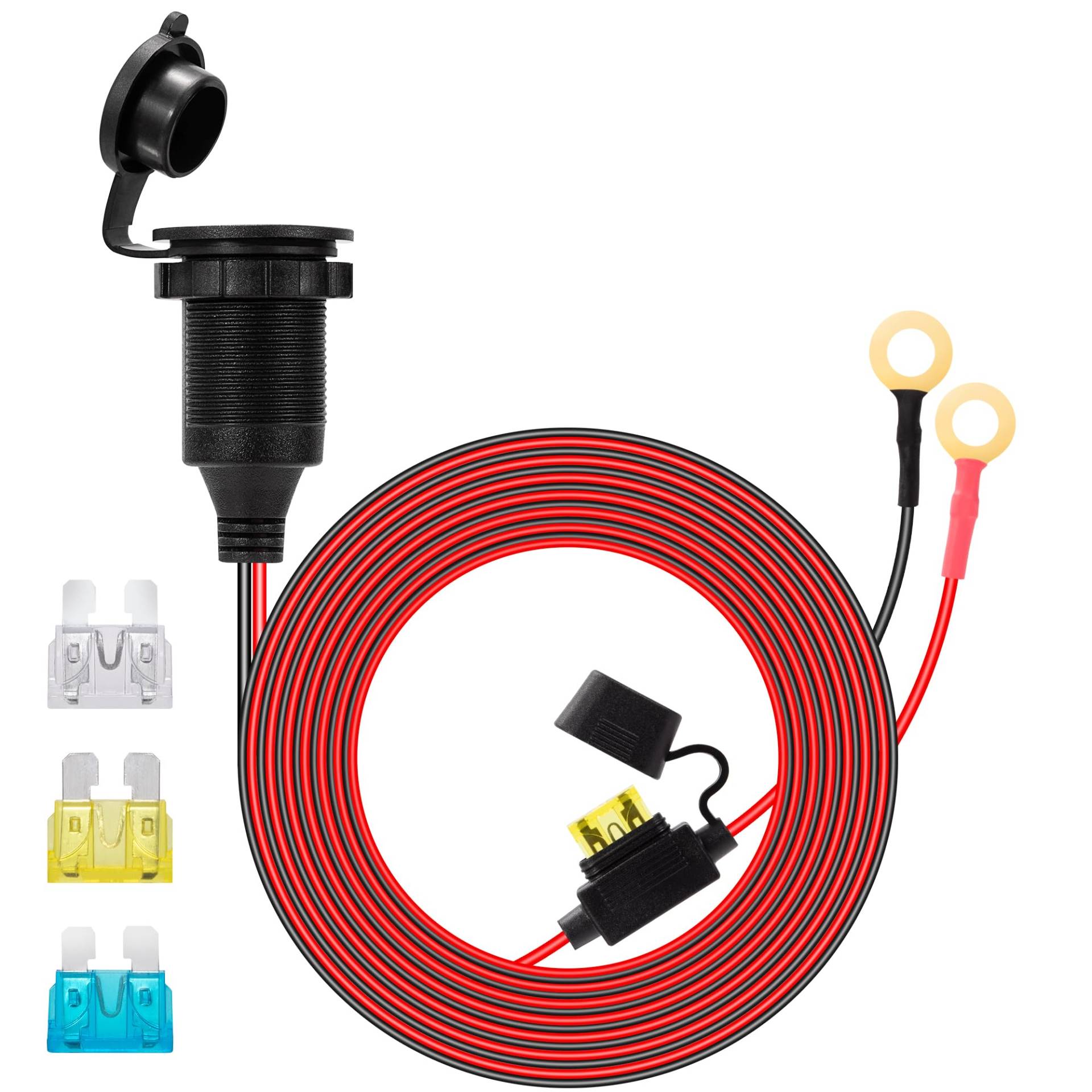 GUNGY Zigarettenanzünder Steckdose mit Verlängerungskabel 3 Meter 14AWG 12V/24V Zigarettenanzünder Buchse Verlängerung Wasserdicht mit 20A Sicherung für Auto Boot Motorrad GUNGY Zigarettenanzünder Steckdose mit Verlängerungskabel 3 Meter 14AWG 12V/24V Zigarettenanzünder Buchse Verlängerung Wasserdicht mit 20A Sicherung für Auto Boot Motorrad von GUNGY