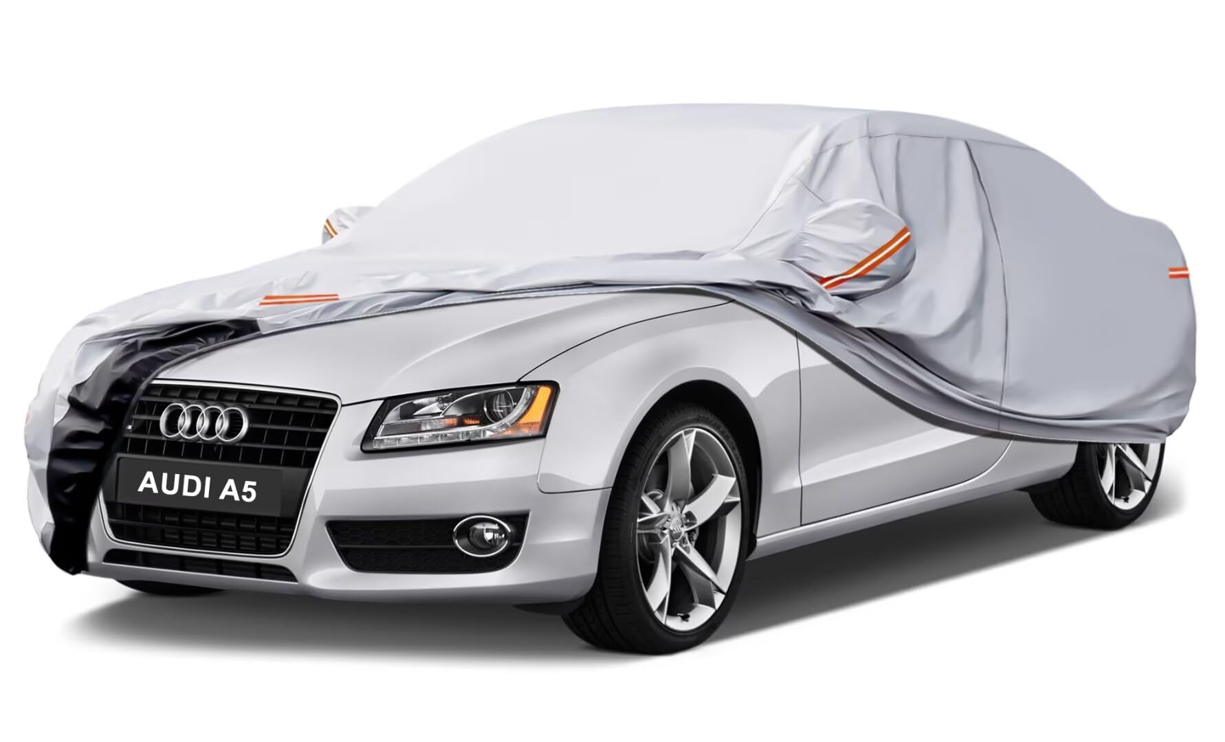 GUNHYI Auto Abdeckplane Wasserdicht Passend für Audi A5（2009-2024） 6 Schichten Vollgarage Autoabdeckung Autoplane für Regen Sonne Staub Schutz，Mit Baumwollfutter und Reißverschluss ausgestattet. von GUNHYI
