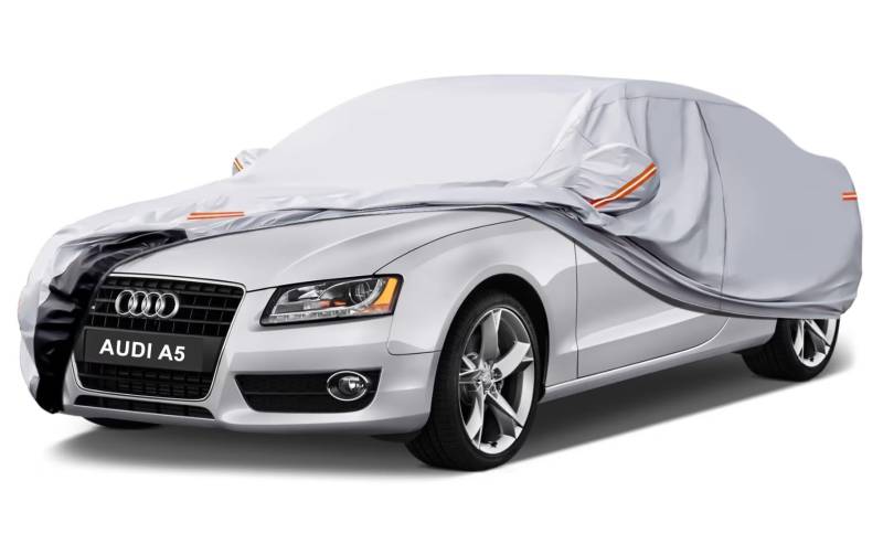 GUNHYI Auto Abdeckplane Wasserdicht Passend für Audi A5（2009-2024） 6 Schichten Vollgarage Autoabdeckung Autoplane für Regen Sonne Staub Schutz，Mit Baumwollfutter und Reißverschluss ausgestattet. von GUNHYI