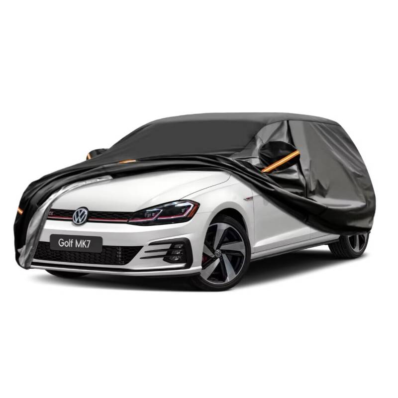 GUNHYI Auto Abdeckplane Wasserdicht Passend für Golf MK7(2003-2024) 7 Schichten Vollgarage Autoabdeckung Autoplane für Regen Sonne Staub Schutz，Mit Baumwollfutter und Reißverschluss ausgestattet. von GUNHYI