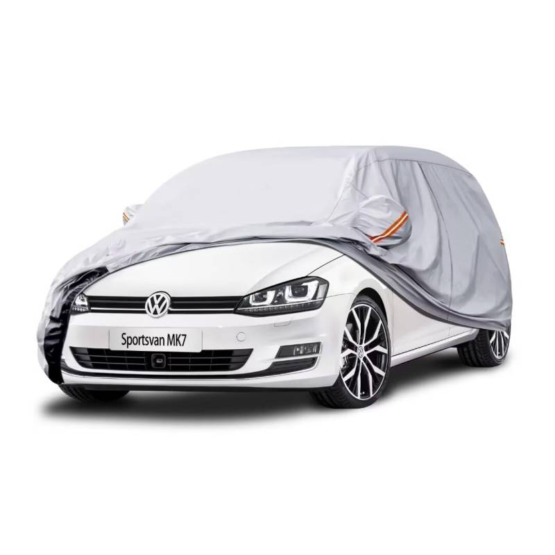 GUNHYI Auto Abdeckplane Wasserdicht Passend für Golf S MK7(2012-2024) 6 Schichten Vollgarage Autoabdeckung Autoplane für Regen Sonne Staub Schutz，Mit Baumwollfutter und Reißverschluss ausgestattet. von GUNHYI
