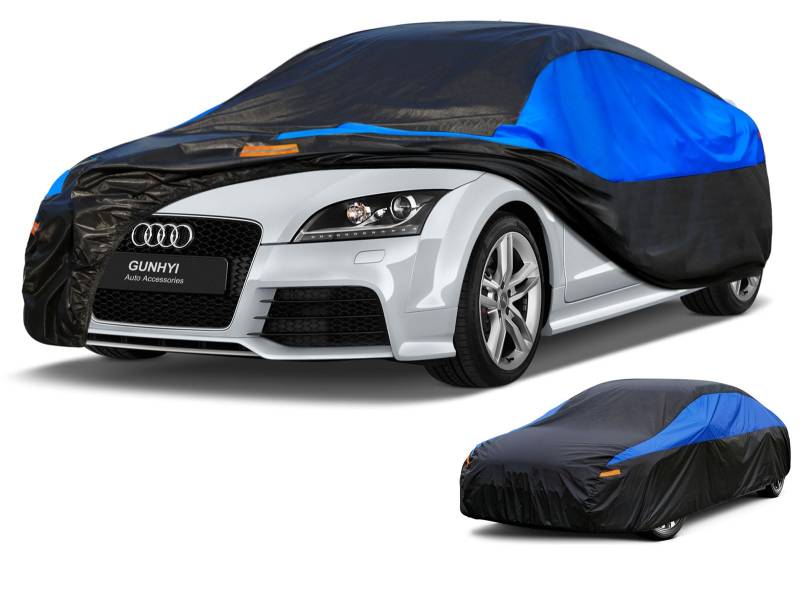 GUNHYI Autoabdeckung Wasserdicht und atmungsaktiv, Vollgarage Autoplane für Porsche 718, BMW Z4/M2, F Type, VW EOS, Audi TT, Toyota Supra etc. Schutz vor Regen, Sonne und Staub. (bis zu 450 cm) 3M von GUNHYI