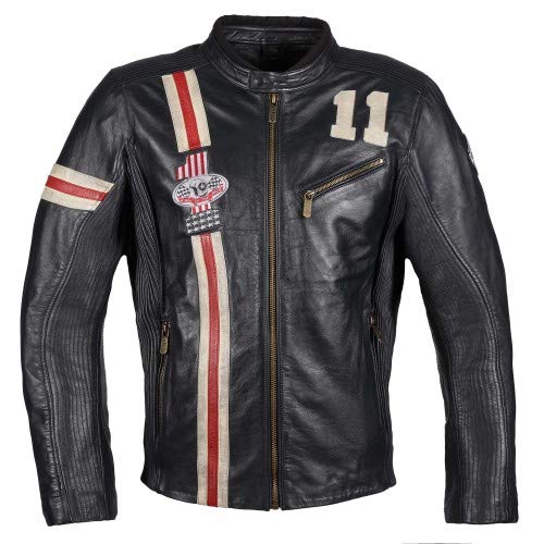 Lederjacke GARAGE – Herren Vintage – Marineblau – S von GUNS