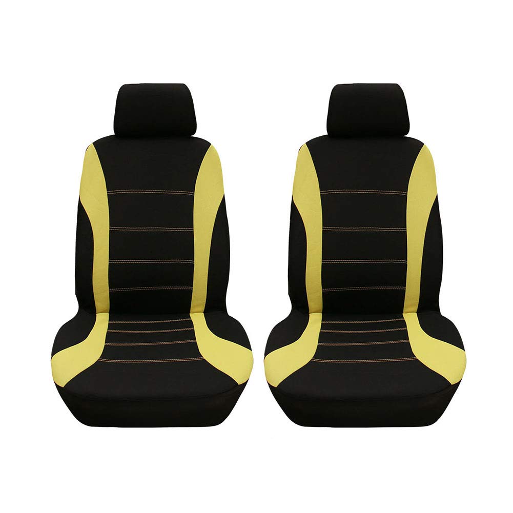 Auto Sitzbezüge Komplettset 5&7 Sitzer Autositzschoner Universal für Auto Vans MPVs Gelb 4 Stück von GUOCU