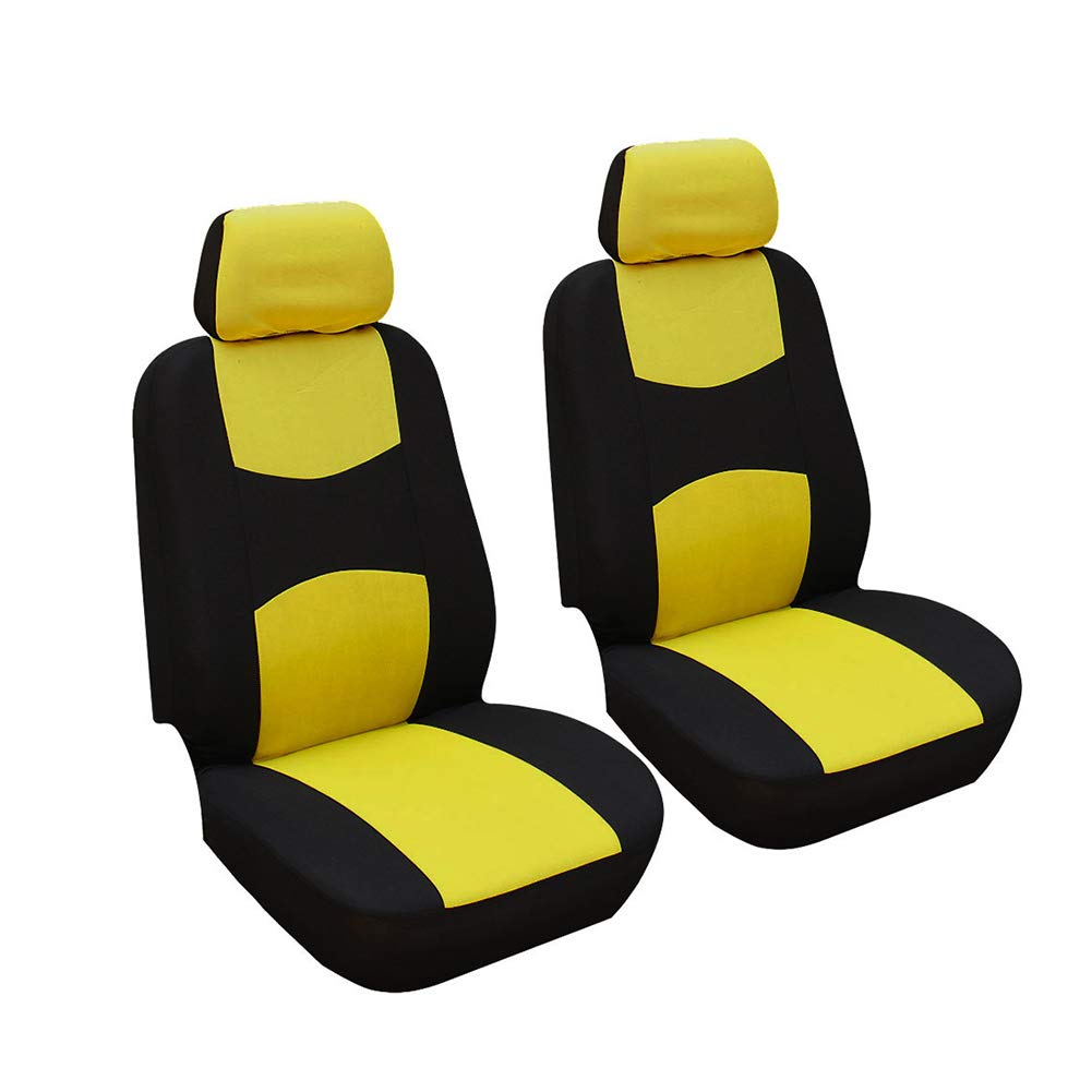 Autositzbezüge, Komplettset Vordersitze und Rücksitze Universal, Autoinnenausstattung Auto-Schonbezüge Gelb 4 Stück von GUOCU