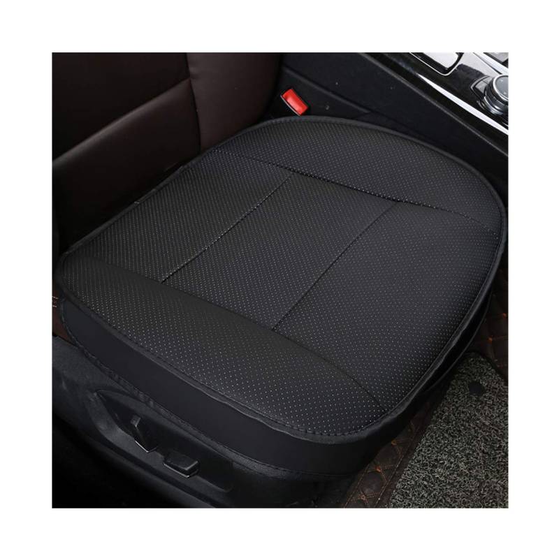 GUOCU Auto Sitzauflage Auto Sitzkissen Autositzbezug Auto Vordersitz Kissen PU Leder,Schwarz,Vordersitz von GUOCU