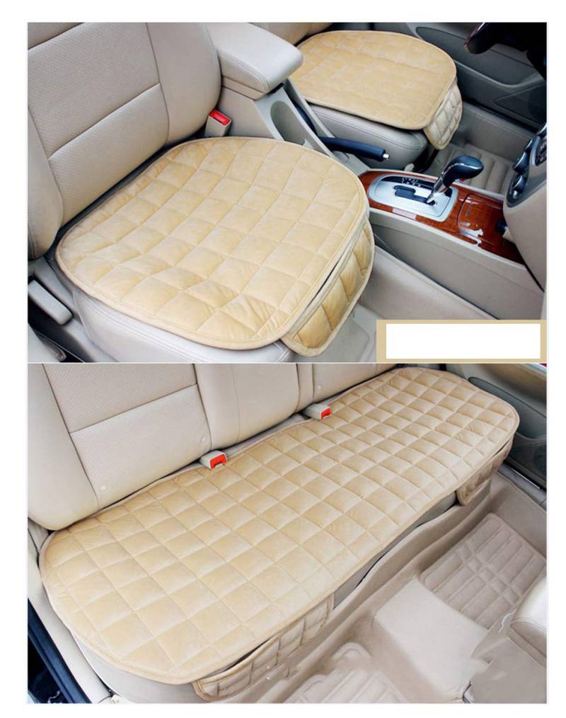 GUOCU Auto Sitzkissen Kissen - Bambuskohle Atmungsaktiv Auto Sitzkissen Kissen,Beige,Vordersitz & Rücksitz von GUOCU