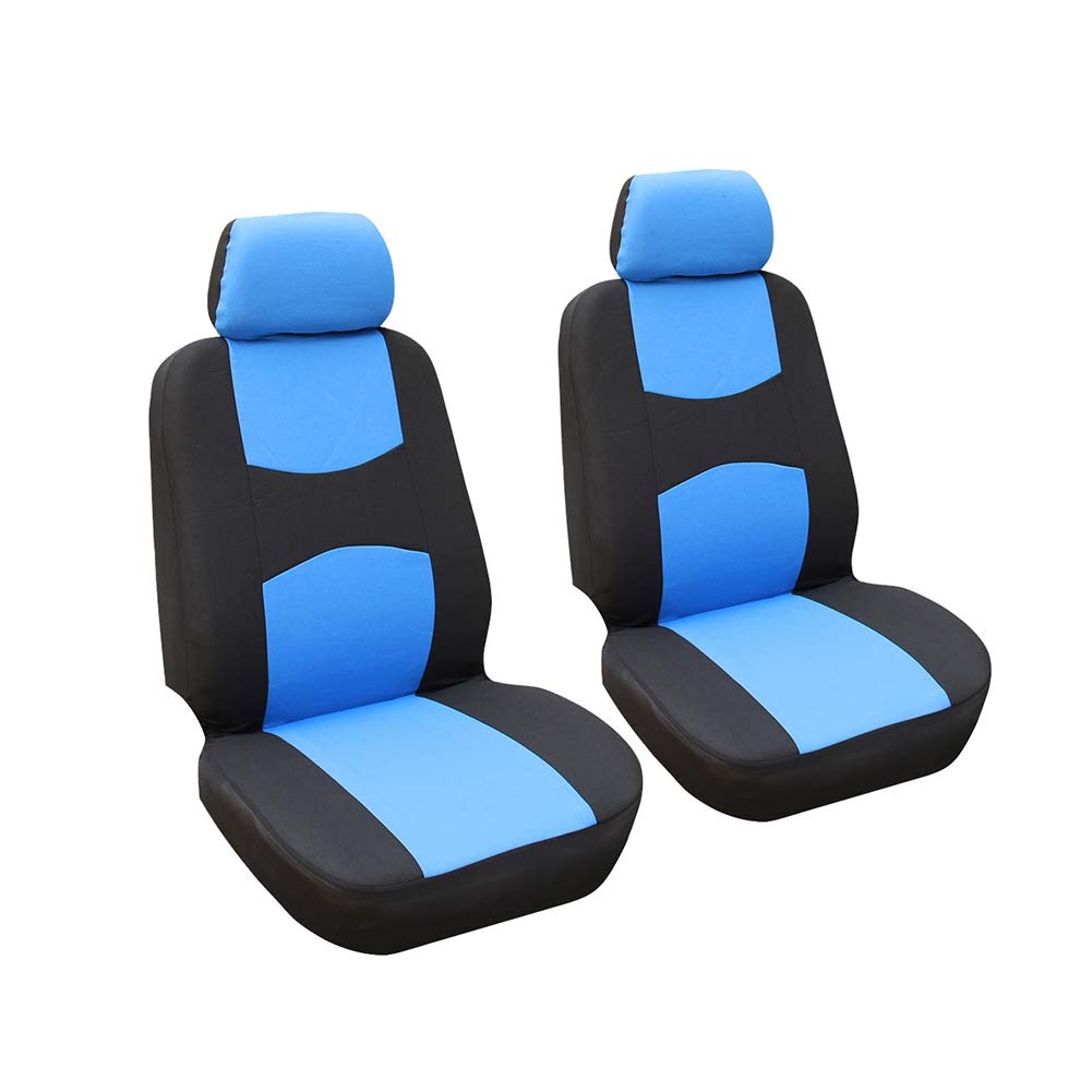 GUOCU Autositzbezüge, Komplettset Vordersitze und Rücksitze Universal, Autoinnenausstattung Auto-Schonbezüge Blau 4 Stück von GUOCU
