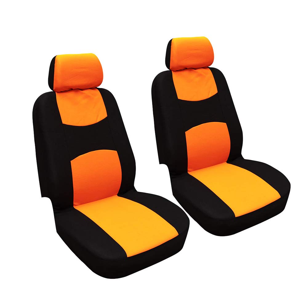 GUOCU Autositzbezüge, Komplettset Vordersitze und Rücksitze Universal, Autoinnenausstattung Auto-Schonbezüge Orange 4 Stück von GUOCU