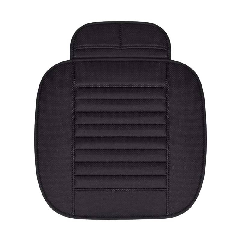 GUOCU Weich Sitzauflagen Auto Autositzberzüge Sitzkissen Auto Sitzauflagen für Auto Vordersitze mit PU-Leder,Schwarz,Vordersitz von GUOCU