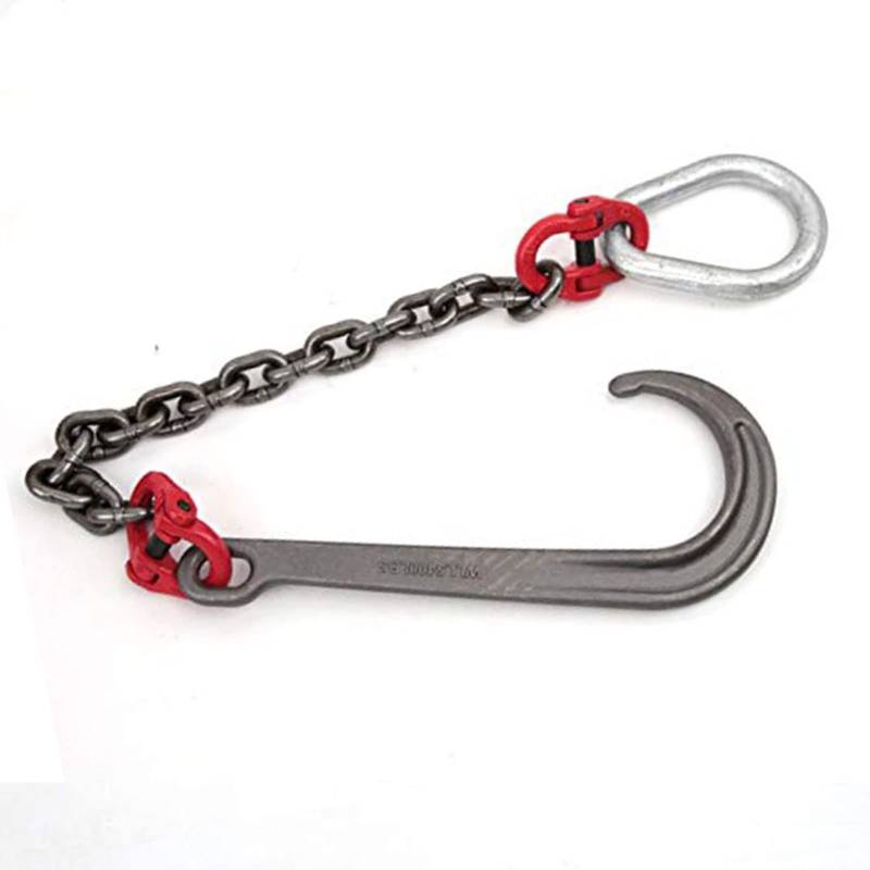 Hindernisauto 5T-Anhängerhaken - J-Typ Hängekette Einzelhaken, Bremsseil Trolleyseil Hängekette Für Die Bergung Von Autowracks Pannenwagen(5T Single Hook+Single Chain) von GUODDM