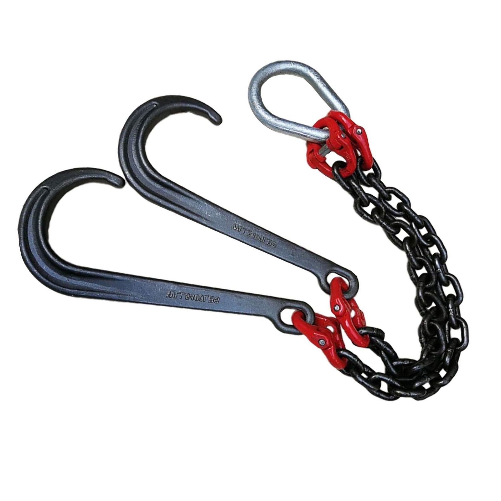 Hindernisauto 5T J-Haken Mit Langem Schaft - Hängender Kettenhaken Vom Typ J, Transportschleppkette, Verzinkter Sicherheitshaken Zur Bergung Von Autowracks Pannenwagen(Double Chain+Double Hook) von GUODDM