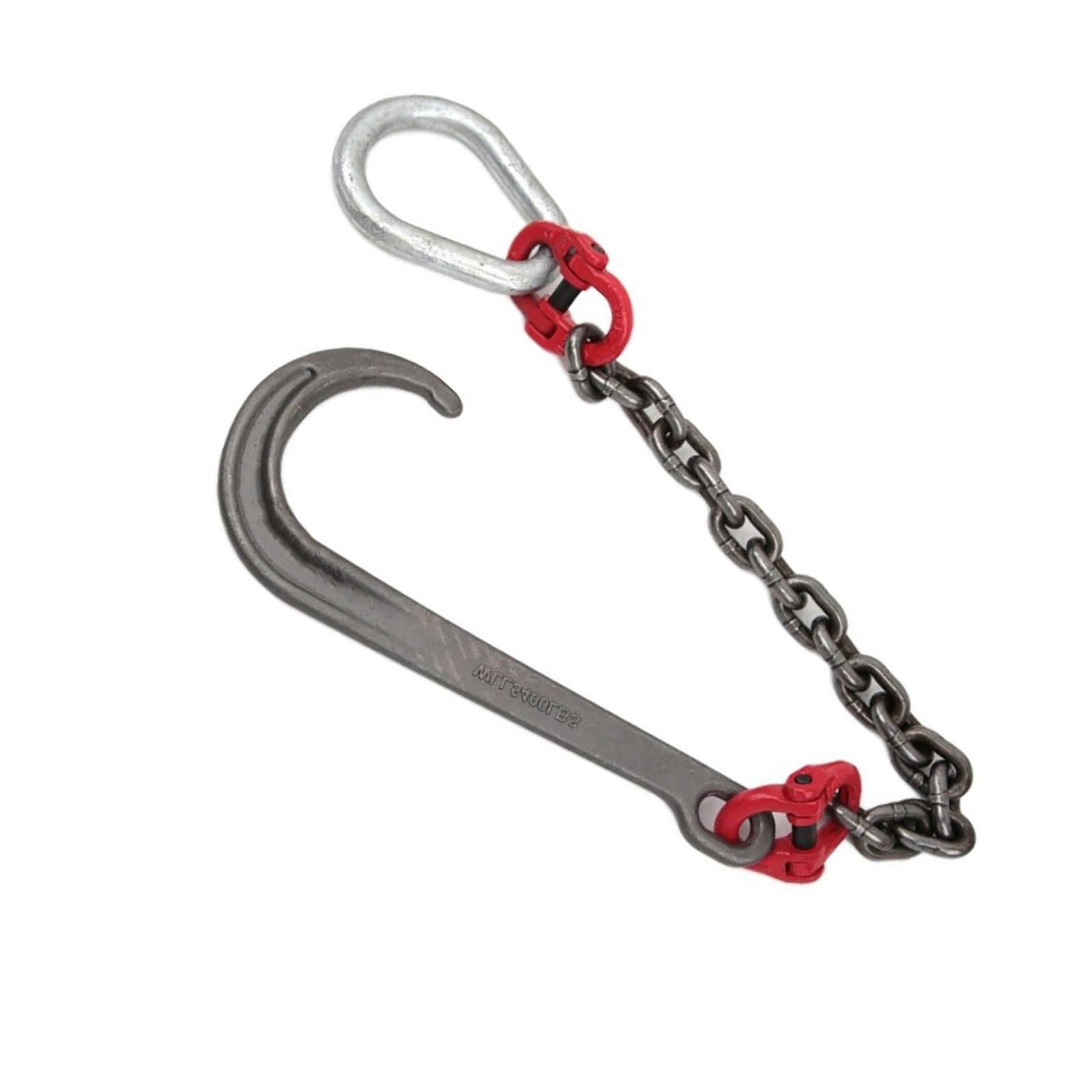 Hindernisauto 5T J-Haken Mit Langem Schaft - Hängender Kettenhaken Vom Typ J, Transportschleppkette, Verzinkter Sicherheitshaken Zur Bergung Von Autowracks Pannenwagen(Single Chain+Single Hook) von GUODDM