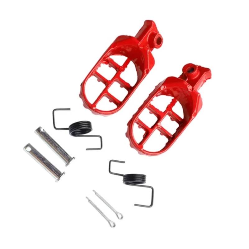 Motorrad Fußrasten stützen pegs for XR50R CRF50 CRF70 CRF80 CRF100F Motorrad Dirt Pit Bike(Red 1 pair) von GUOFHUIO
