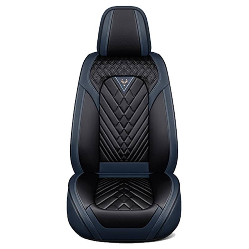 GUOPENG Auto Sitzbezüge für Opel Commodore C, Leder Autositzbezüge Schonbezüge Wasserdicht Sitzbezug Schonbezug Autositz Sitzschoner Zubehör,A/Standard-E/Black~Blue von GUOPENG