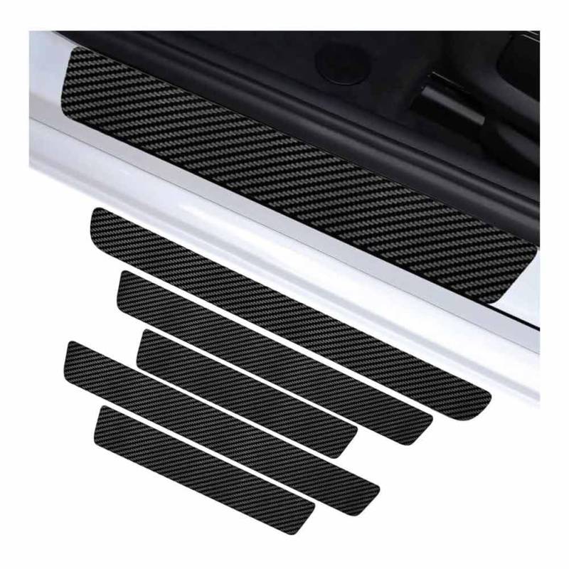 5 Stück Auto Einstiegsleisten Schutz für Nissan Frontier II Crew Cab (D40) 2005-2009, Kohlefaser Tür Schritt Platte Schutzfolie Anti-Scratch Türschwellen Kantenschutz von GUOQINGLH