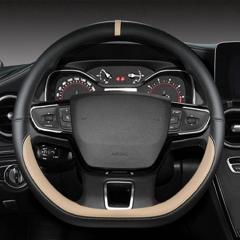 Auto Lenkradbezug Lenkradabdeckung für Isuzu D-Max 2021 2022 2023, PU-Leder Lenkradhülle Lenkradschutz Atmungsaktive Lenkrad Schutzhülle Lenkrad Abdeckung,B/Beige von GUOQINGLH