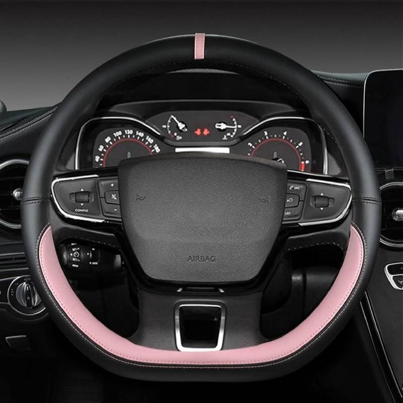 Auto Lenkradbezug Lenkradabdeckung für Lyriq 2022 2023 2024 2025, PU-Leder Lenkradhülle Lenkradschutz Atmungsaktive Lenkrad Schutzhülle Lenkrad Abdeckung,G/Pink von GUOQINGLH