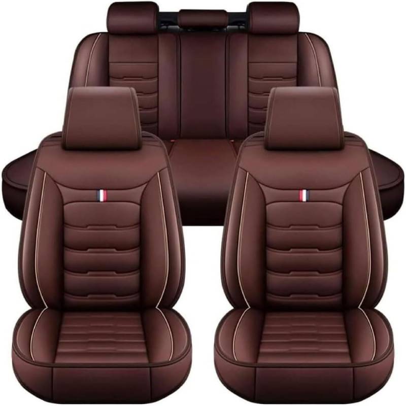 GUOQINGLH Auto Sitzbezüge Set Autositzbezüge für Audi A1 2010-On, Leder Schonbezüge 5-Sitzer Autositzbezug Wasserdicht Universal Zubehör, Coffee von GUOQINGLH