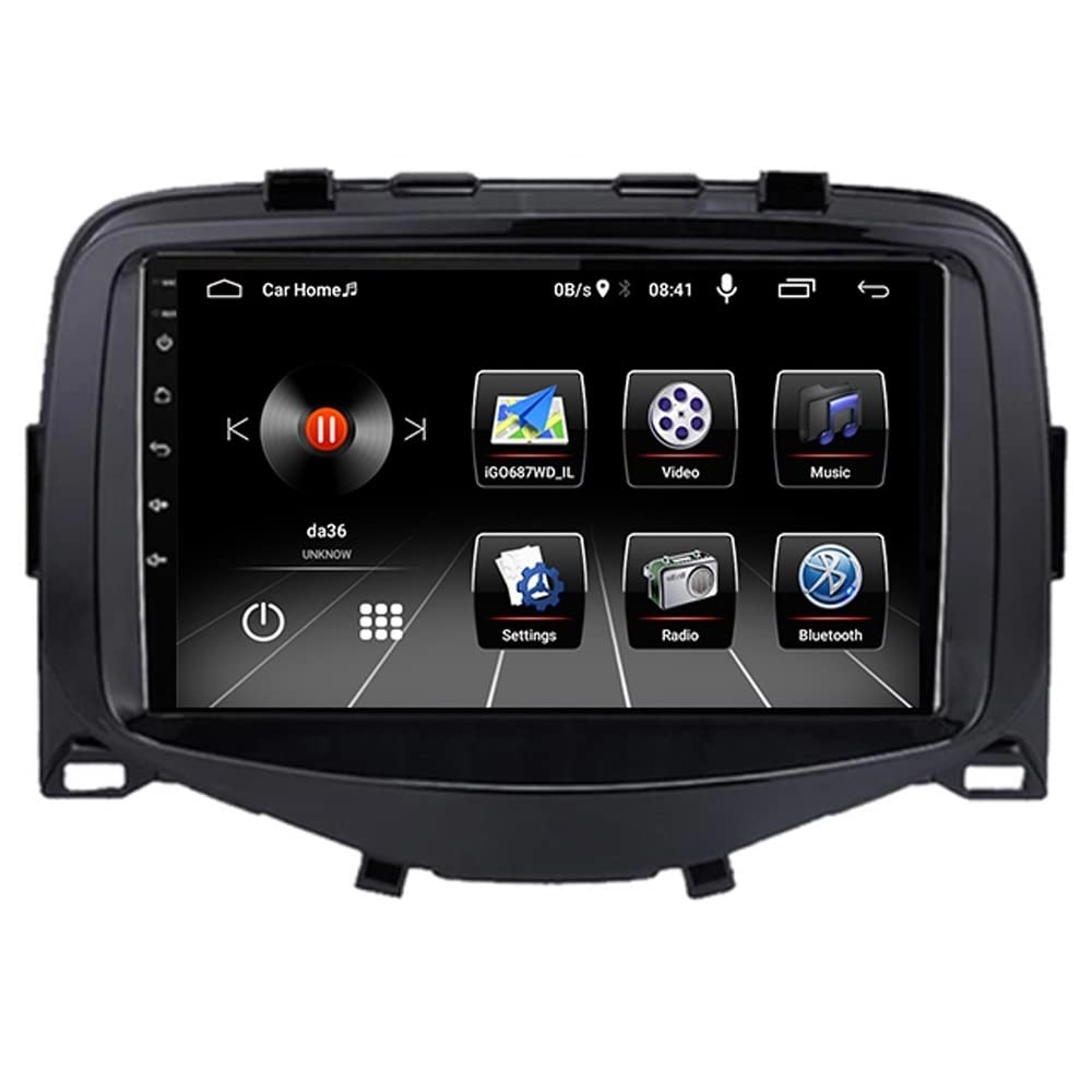 Android 11 Stereo Multimedia Player GPS Radio 7 Größe Für Peugeot 108 Citroen C1 Toyota Aygo Auto Navigationssystem Touchscreen Bluetooth Wifi Mirror-link Videoplayer (Color : H 2G-32G A) von GUOYUYU
