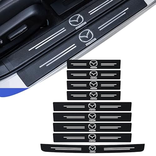 Auto Einstiegsleisten Schutz für Mazda MX-5 / Miata Roadster Coupe 2012-2025, Schritt Platte Abdeckung Lackschutzfolie Kohlefaser Türschweller Aufkleber Zubehör,9PCS Auto Einstiegsleisten Schutz für Mazda MX-5 / Miata Roadster Coupe 2012-2025, Schritt Platte Abdeckung Lackschutzfolie Kohlefaser Türschweller Aufkleber Zubehör,9PCS von GUTYE