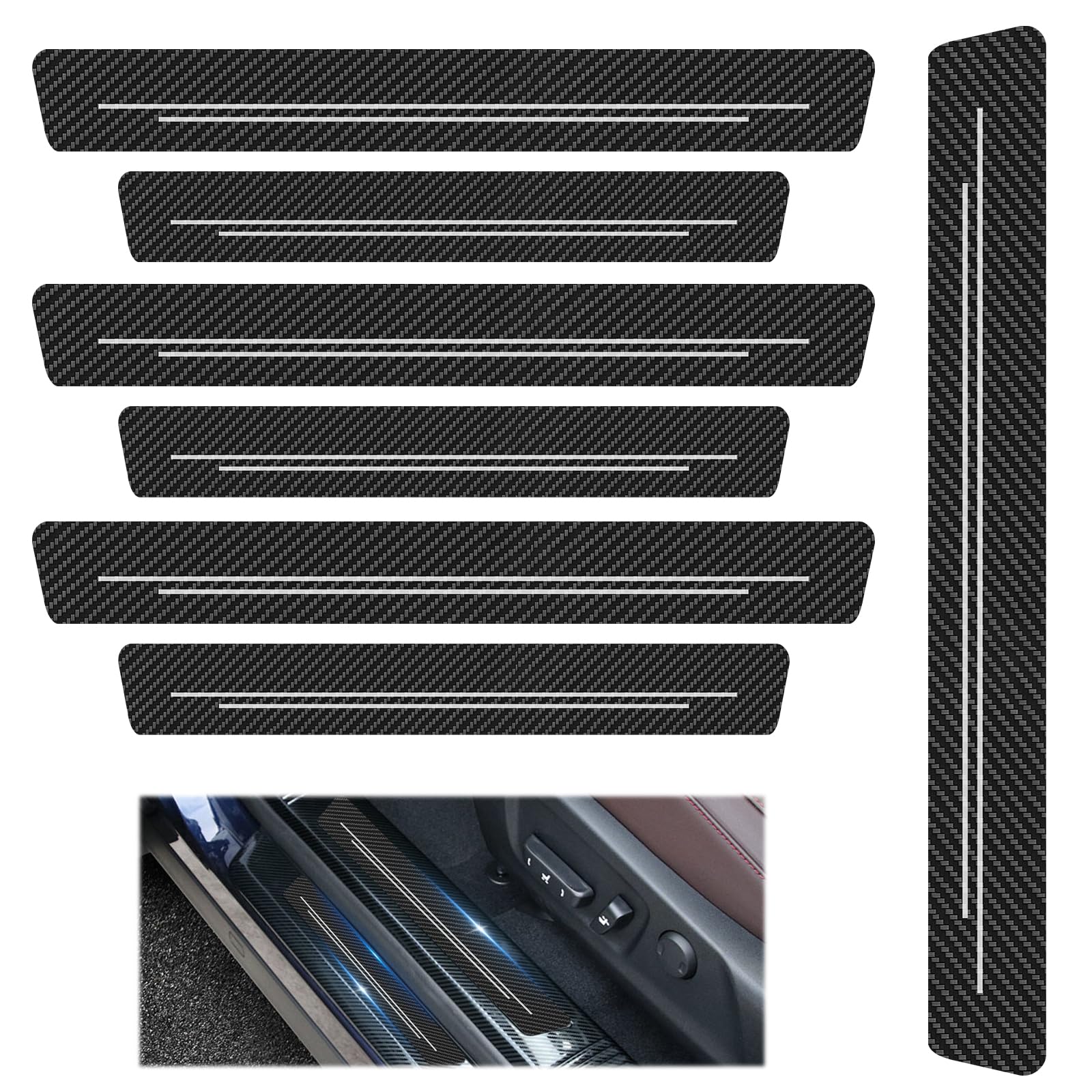 9 pcs Auto Einstiegsleisten Schutz,2024 Carbon Faser Universal Autotür Schutzfolie,eeignet für Alle Fahrzeuge Einstiegsleisten Kratzschutz,StoßStangen Anti-Scratch,Abrieb Und Starke 9 pcs Auto Einstiegsleisten Schutz,2024 Carbon Faser Universal Autotür Schutzfolie,eeignet für Alle Fahrzeuge Einstiegsleisten Kratzschutz,StoßStangen Anti-Scratch,Abrieb Und Starke von GUUFOO