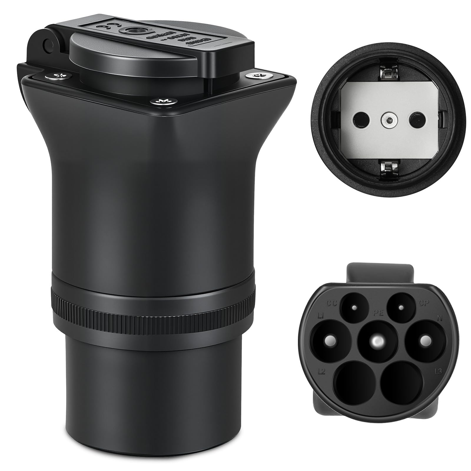 GUWIEYG Typ 2 auf Schuko Adapter [16A|3,5kw], Typ 2 Stecker auf Schuko Steckdose Adapter, Typ 2 EV Ladegerät/Ladestationen für E-Bikes, E-Scooter und Motorräder von GUWIEYG