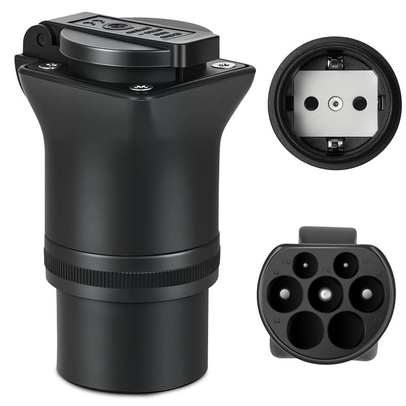 GUWIEYG Typ 2 auf Schuko Adapter [16A|3,5kw], Typ 2 Stecker auf Schuko Steckdose Adapter, Typ 2 EV Ladegerät/Ladestationen für E-Bikes, E-Scooter und Motorräder von GUWIEYG